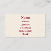 CARTE DE VISITE BONNET (Dos)