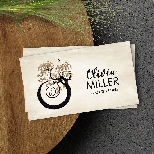 Carte De Visite Bonsai Yin Yan Spiral Arbre de vie
