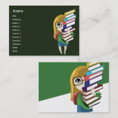 Carte De Visite Bookgirl - potelé (Devant / Derrière)