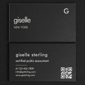Carte De Visite Bookkeeper Accountant CPA Faux Leather QR Code 