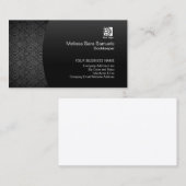 Carte De Visite Bookkeeper Finance Services Elegant Black Damask (Devant / Derrière)