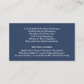Carte De Visite Bookkeeping Services Business Card Template (Dos)