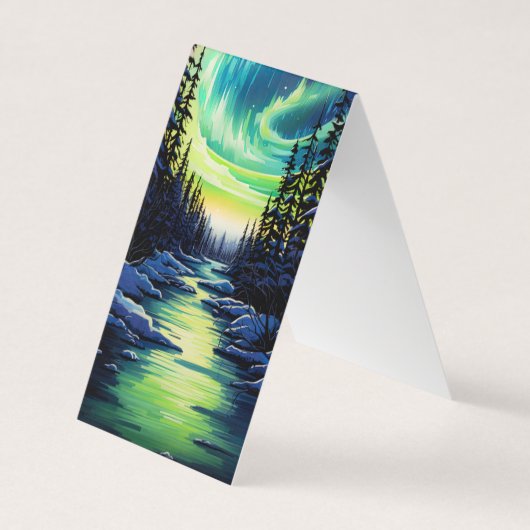 Carte De Visite Bookmarkers Signet pliants Northern Lights (Devant)
