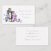 Carte De Visite Books d'aquarelle pourpre (Devant / Derrière)
