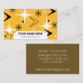 Carte De Visite Boomerangs modernes du milieu du siècle Orange (Devant / Derrière)