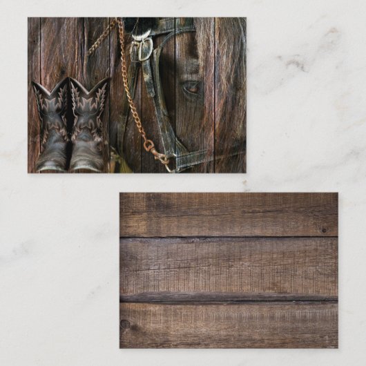 Carte De Visite Boots À Cheval De Style Occidental Et À Cowboy (Devant / Derrière)