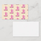 Carte De Visite Boots Cowboy Pink Country Texas Ranch (Devant / Derrière)