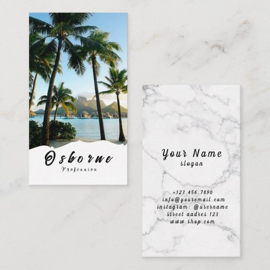 Carte De Visite Bora Bora Tropical Vibes plage paradis Voyage (Devant / Derrière)