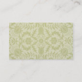 Carte De Visite Borage vert tendre damassé vintage de William Morr (Dos)