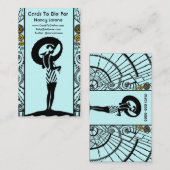 Carte De Visite Bord de la mer Deco dans l'Aqua et le jaune (Devant / Derrière)