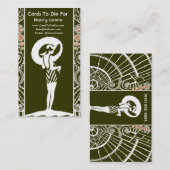 Carte De Visite Bord de la mer Deco dans olive et orange (Devant / Derrière)