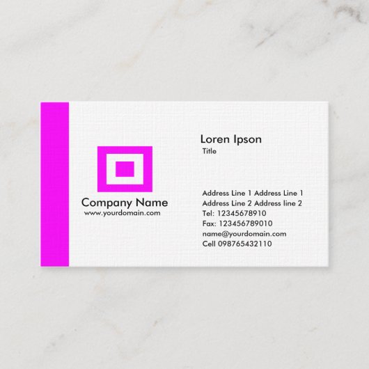 Carte De Visite Bord - Magenta (Devant)