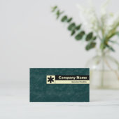 Carte De Visite Bord marqué - Vert foncé brossé (Debout devant)