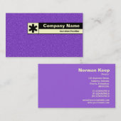 Carte De Visite Bord marqué - Violet Embossé Tex (Devant / Derrière)