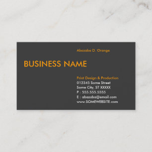 Carte De Visite bord orange