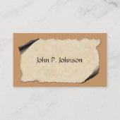 Carte De Visite Border collie sur le vieux parchemin (Dos)