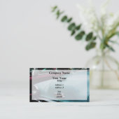 Carte De Visite Bordure aérienne Turquoise Bel (Debout devant)