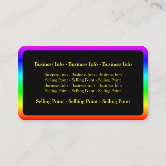 Carte De Visite Bordure arc-en-ciel (Dos)