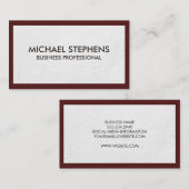 Carte De Visite Bordure Arrière - plan texture blanche (Devant / Derrière)