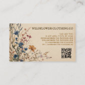 Carte De Visite Bordure beige Boho rustique Fleur sauvage (Dos)