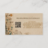 Carte De Visite Bordure beige Boho rustique Fleur sauvage (Dos)