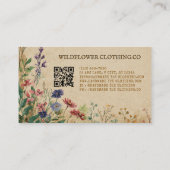 Carte De Visite Bordure beige Boho rustique Fleur sauvage (Dos)
