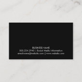 Carte De Visite Bordure blanche de cadre noir en bambou (Dos)