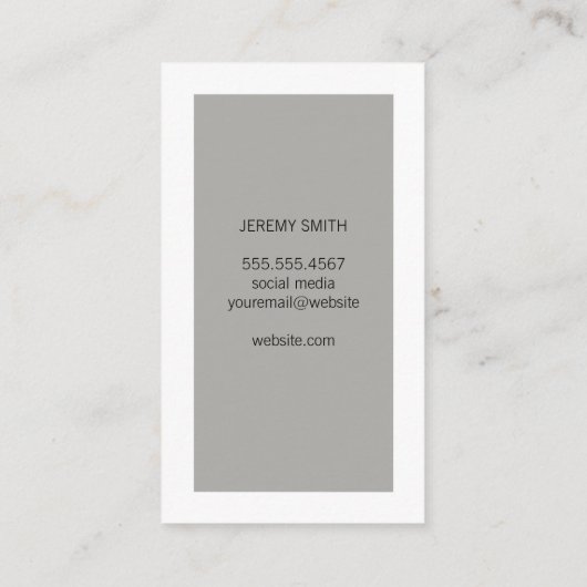 Carte De Visite Bordure blanche (gris) (Dos)