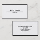 Carte De Visite Bordure blanche noire épaisse (Devant / Derrière)