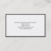 Carte De Visite Bordure blanche noire épaisse (Dos)