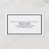 Carte De Visite Bordure blanche noire épaisse (Dos)