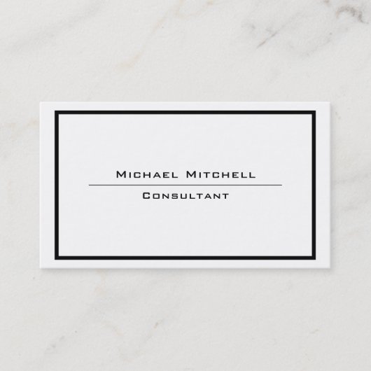 Carte De Visite Bordure blanche noire épaisse (Devant)