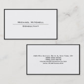 Carte De Visite Bordure blanche noire épaisse (Devant / Derrière)