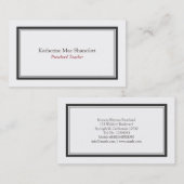 Carte De Visite Bordure blanche noire professionnelle minimaliste (Devant / Derrière)
