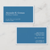 Carte De Visite Bordure blanche standard couleur solide bleu class (Devant / Derrière)