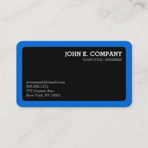 Carte De Visite Bordure bleue arrondie Black Minimal Professionnel