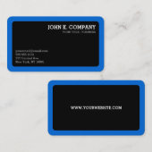 Carte De Visite Bordure bleue arrondie Black Minimal Professionnel (Devant / Derrière)