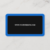 Carte De Visite Bordure bleue arrondie Black Minimal Professionnel (Dos)
