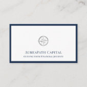 Carte De Visite Bordure bleue du logo Compass (Devant)