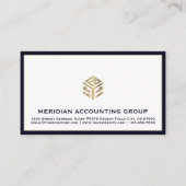 Carte De Visite Bordure bleue marine blanche (Devant)