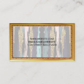 Carte De Visite Bordure d'antiquité or | Boho Design (Dos)