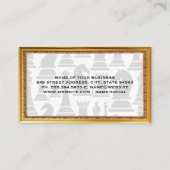 Carte De Visite Bordure d'antiquité or | Pièces d'échecs (Dos)