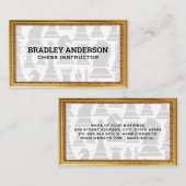 Carte De Visite Bordure d'antiquité or | Pièces d'échecs (Devant / Derrière)