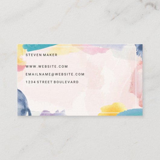 Carte De Visite Bordure d'aquarelle (Dos)