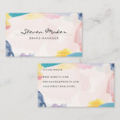 Carte De Visite Bordure d'aquarelle (Devant / Derrière)