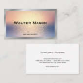 Carte De Visite Bordure d'argent | Arrière - plan de fusion de Par (Devant / Derrière)