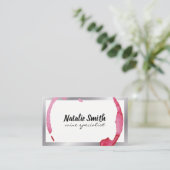 Carte De Visite Bordure d'argent en tôle de vin (Debout devant)