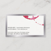 Carte De Visite Bordure d'argent en tôle de vin (Dos)