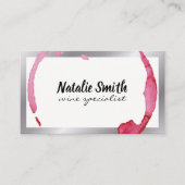 Carte De Visite Bordure d'argent en tôle de vin (Devant)