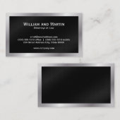 Carte De Visite Bordure d'argent | Motif noir (Devant / Derrière)